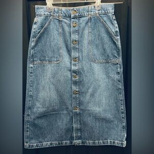 Frame Denim Blue Button-Front Skirt